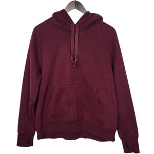 Old Navy Sherpa Fleece Lined Hoodie Sweatshirt in Burgundy Raisin Arizona